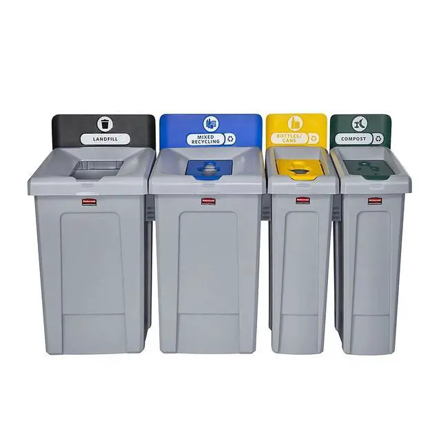 Alt view image 4 of 6 - SLIM JIM Recycling Station 1-Stream Compost Bin/Can/Kit/Station, 23 GAL, for Kitchens/Classrooms/Offices/Back of House/Higher Education/Commercial Facilities