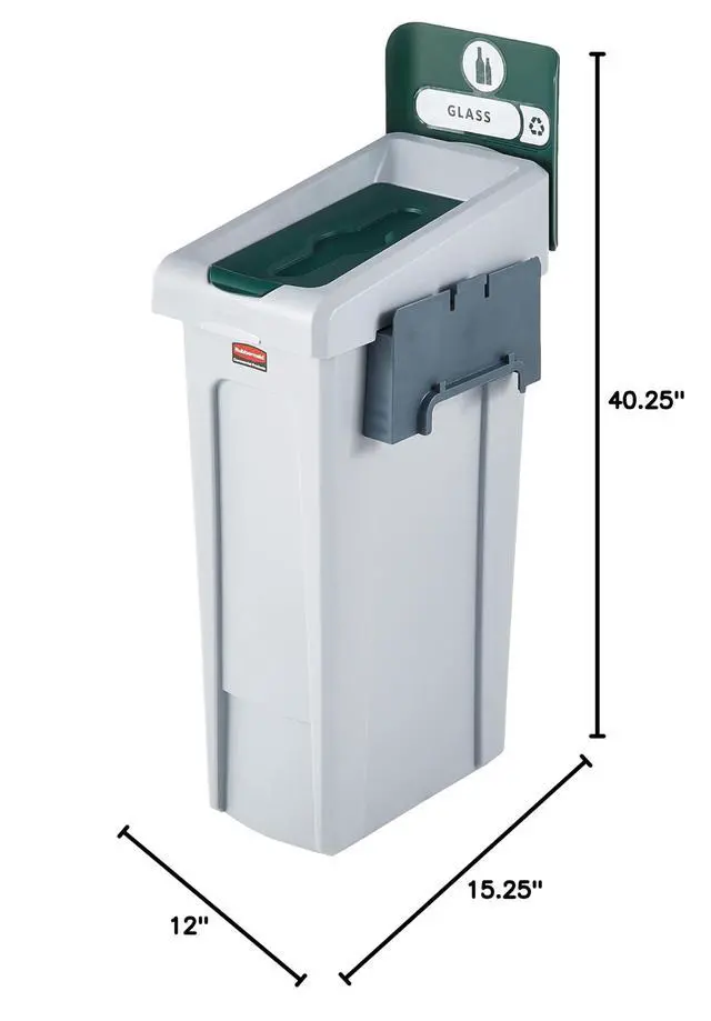 Alt view image 6 of 6 - SLIM JIM Recycling Station 1-Stream Compost Bin/Can/Kit/Station, 23 GAL, for Kitchens/Classrooms/Offices/Back of House/Higher Education/Commercial Facilities