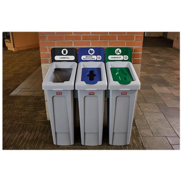 Alt view image 2 of 6 - SLIM JIM Recycling Station 1-Stream Mixed Recycling Bin/Can/Kit/Station, 23 GAL, for Kitchens/Classrooms/Offices/Back of House/Higher Education/Commercial Facilities