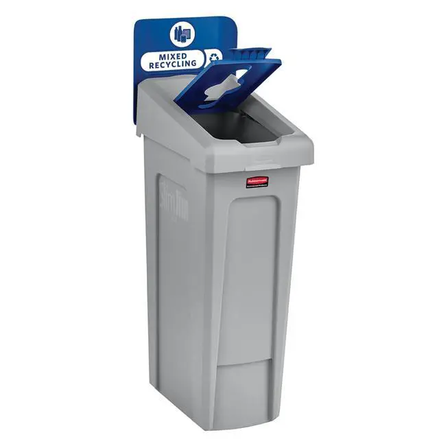 Alt view image 4 of 6 - SLIM JIM Recycling Station 1-Stream Mixed Recycling Bin/Can/Kit/Station, 23 GAL, for Kitchens/Classrooms/Offices/Back of House/Higher Education/Commercial Facilities