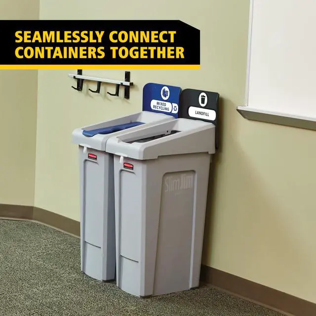 Alt view image 6 of 6 - SLIM JIM Recycling Station 1-Stream Mixed Recycling Bin/Can/Kit/Station, 23 GAL, for Kitchens/Classrooms/Offices/Back of House/Higher Education/Commercial Facilities