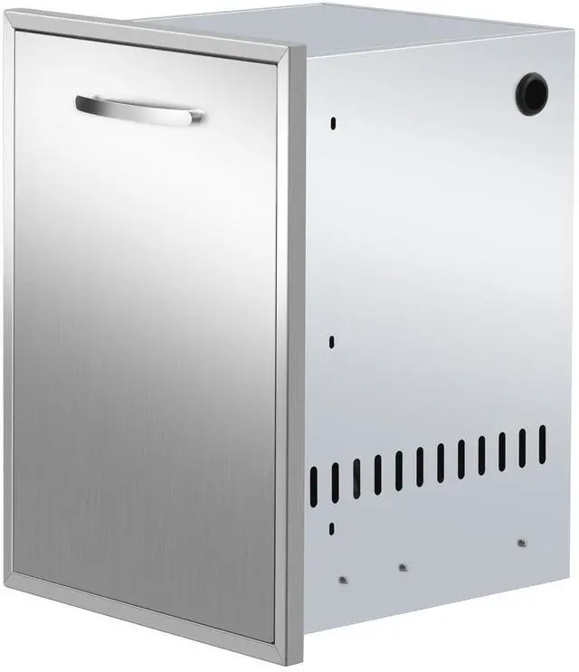 Main image of Pull-Out Single Trash Drawer 17''Wx23''Hx16''D, Built-in Trash Drawer, Outdoor Kitchen Stainless Steel Trash Bin for BBQ Island Grill Station