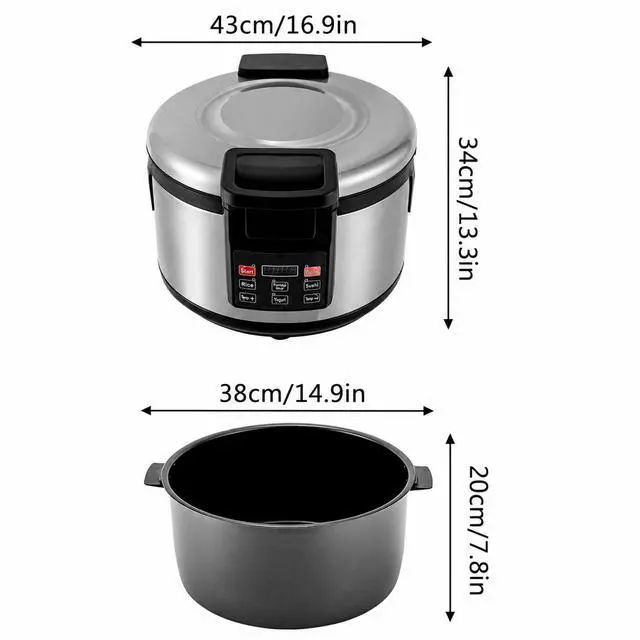 Alt view image 2 of 6 - 100 Cup Commercial Rice Warmer Electric Non-Stick Pot Adjustable Temperature Soup Warmers Sushi Rice Warmer for Restaurant Party Family, Warm Function Only, NOT Cooker