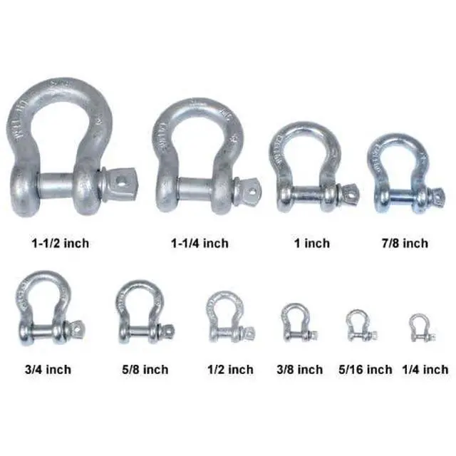 Alt view image 6 of 6 - 5/8 Inch Galvanized Screw Pin Anchor Shackles (20 Pack), 3.25 Ton (6,500 LBS) Working Load Limit, Hot Dip Galvanized Shackles for Lifting, Rigging, and Towing, Forged Steel