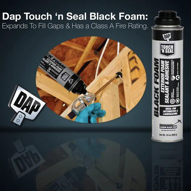 Alt view image 6 of 6 - DAP Touch N Seal Black Spray Foam Sealant for RV, Pond, Waterfall & Landscape - UV Resistant, Class A Fire Rated, Waterproof, Polyurethane Adhesive with Gloves (Pack of 6)