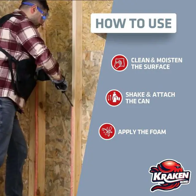 Alt view image 4 of 5 - Drywall & Panel Adhesive Foam - (12x24oz) Heavy-Duty, Fast-Curing Construction Adhesive for Concrete, Wood, and Heat Insulation Applications - 12 Pack