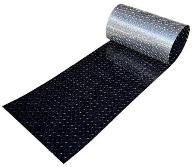 Main image of 24" x 96" Black Aluminum Diamond Plate Sheet.025" Thick (1/40th) - Trailer Rock Guard, wainscotting Garage Diamond Trim, Cargo Enclosed Trailer Hauler Guard