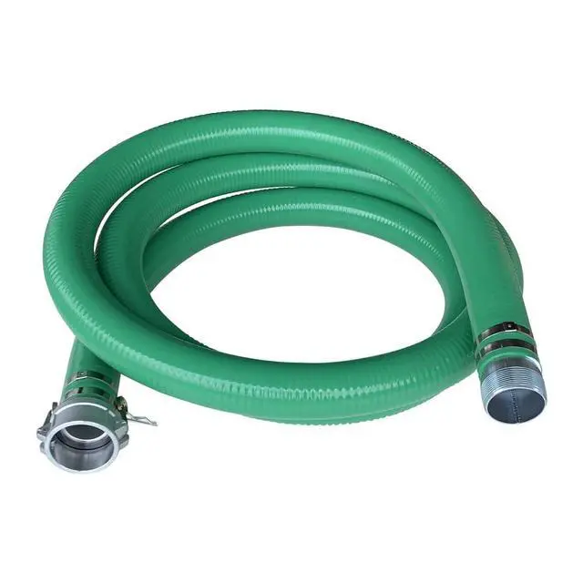Alt view image 4 of 6 - 3" Pump Hose Kit, Includes 3 inch x 20 ft Green PVC Suction Hose, 3 inch x 50 ft Blue Lay Flat Discharge Hose, Plated Steel Suction Strainer, Two Male Cam and Groove Adapters