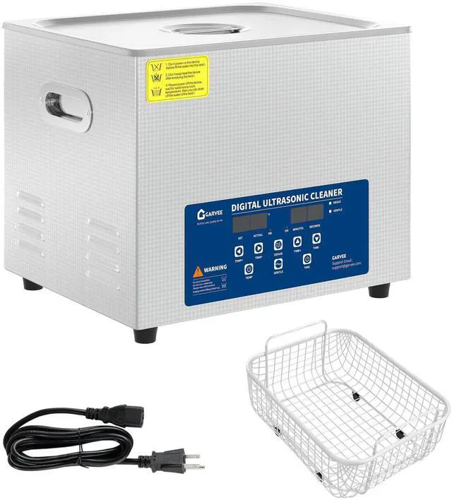 Main image of 4 Gal (15L) Commercial Ultrasonic Cleaner, 40kHz Stainless Steel Machine with Digital Timer, Heater & 3 Modes Ideal for Wrenches, Screwdrivers, Repair Tools, Industrial Parts, Metal Cleaning