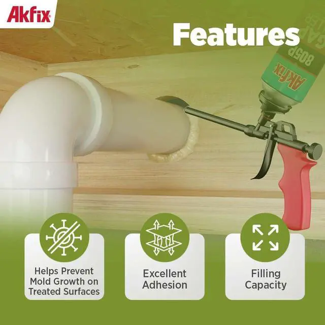 Alt view image 2 of 6 - 805P PRO Gap Filler Expanding Foam Sealant Kit (12x24 Oz.) - Insulating Foam Sealant, Low Expansion Foam for Sound & Heat Insulation, Window & Door | Gun & 2Cleaner Included | 24 Oz. 12 Pack