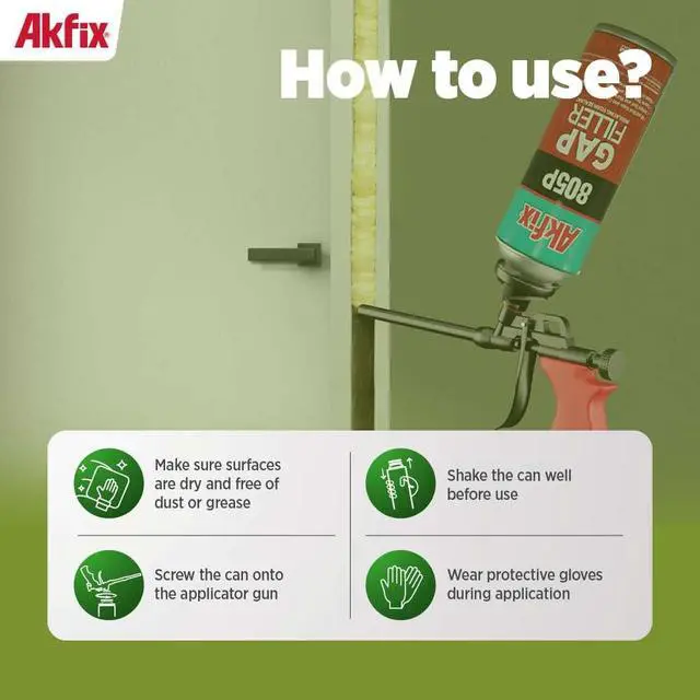 Alt view image 3 of 6 - 805P PRO Gap Filler Expanding Foam Sealant Kit (12x24 Oz.) - Insulating Foam Sealant, Low Expansion Foam for Sound & Heat Insulation, Window & Door | Gun & 2Cleaner Included | 24 Oz. 12 Pack
