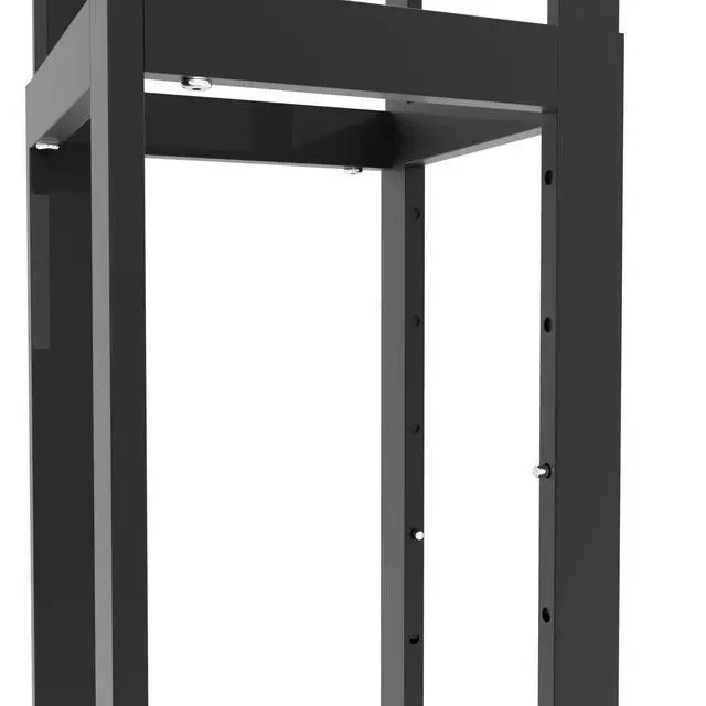 Alt view image 5 of 6 - 4-Way Clothing Rack, Heavy Duty Adjustable Garment Display with 2 Straight and 2 Slanted Arms, Square Tubing, Black
