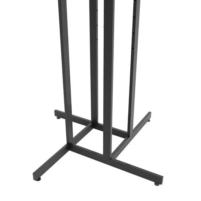 Alt view image 6 of 6 - 4-Way Clothing Rack, Heavy Duty Adjustable Garment Display with 2 Straight and 2 Slanted Arms, Square Tubing, Black