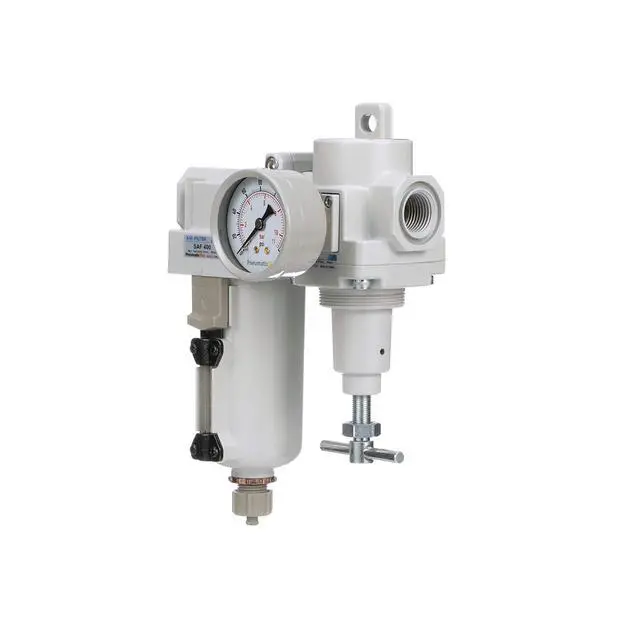 Alt view image 3 of 6 - SAU420T-N06G-MEP Compressed Air Filter Regulator Combo 3/4" NPT -T-Handle, Manual Drain, Metal Bowl