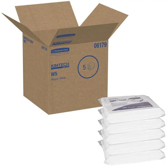 Main image of 06179 W5 Critical Task Wipers, Flat Double Bag, Spunlace, 9x9, White, 100 per Pack (Case of 5 Packs)