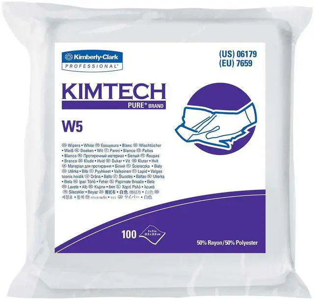 Alt view image 3 of 5 - 06179 W5 Critical Task Wipers, Flat Double Bag, Spunlace, 9x9, White, 100 per Pack (Case of 5 Packs)