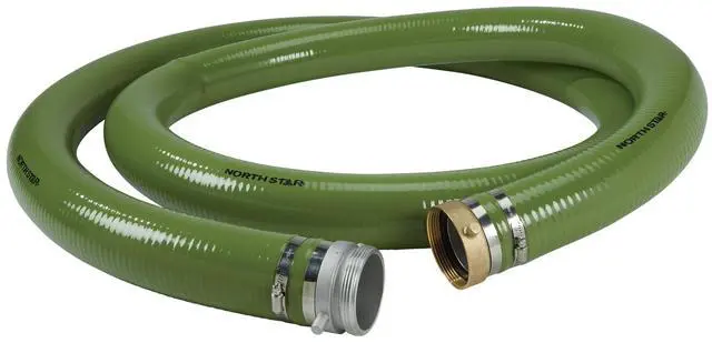 Main image of Water Pump Suction Hose, 3in. x 15ft. Max. PSI 60, PVC, Industrial-Grade Aluminum Couplings