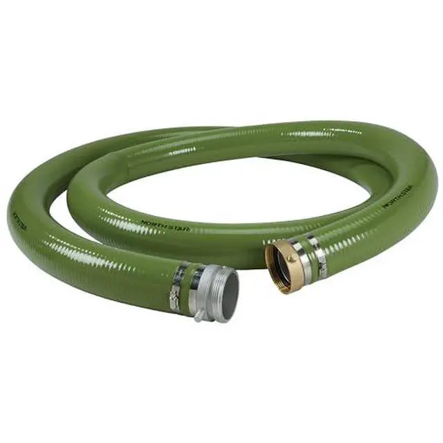 Alt view image 3 of 4 - Water Pump Suction Hose, 3in. x 15ft. Max. PSI 60, PVC, Industrial-Grade Aluminum Couplings