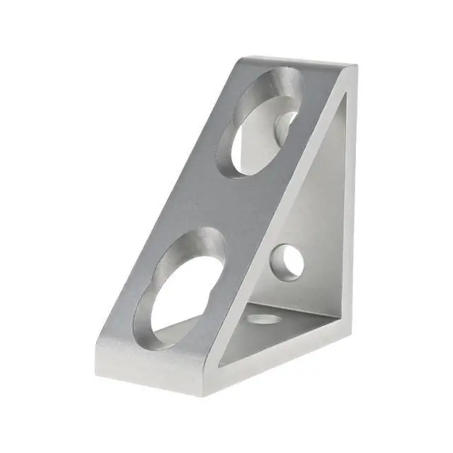 Alt view image 2 of 6 - 8020, 4136, 10 Series, 4 Hole Aluminum Inside Corner Gusset L Bracket for Extruded Aluminum Extrusion Heavy Duty Angle Bracket (Clear Anodize, 25)