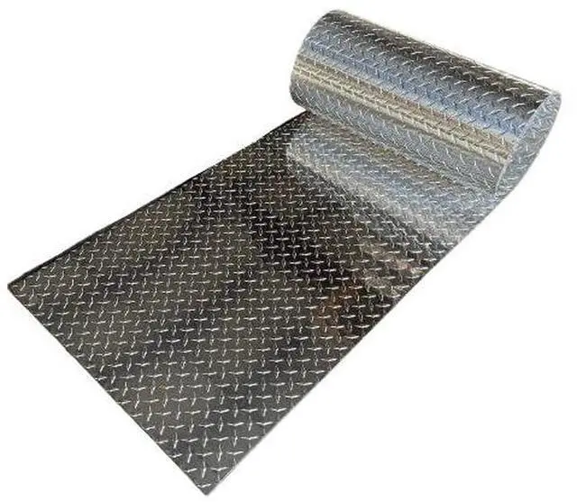 Main image of 24" x 96" Polished Aluminum Diamond Plate Sheet.025" Thick (1/40") - Trailer Rock Guard, wainscotting Garage Diamond Trim, Cargo Enclosed Trailer Hauler Guard