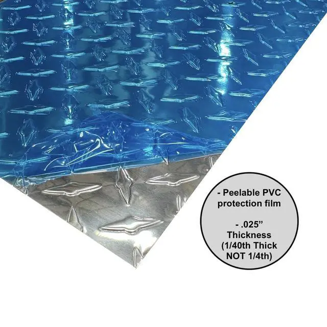 Alt view image 4 of 5 - 24" x 96" Polished Aluminum Diamond Plate Sheet.025" Thick (1/40") - Trailer Rock Guard, wainscotting Garage Diamond Trim, Cargo Enclosed Trailer Hauler Guard