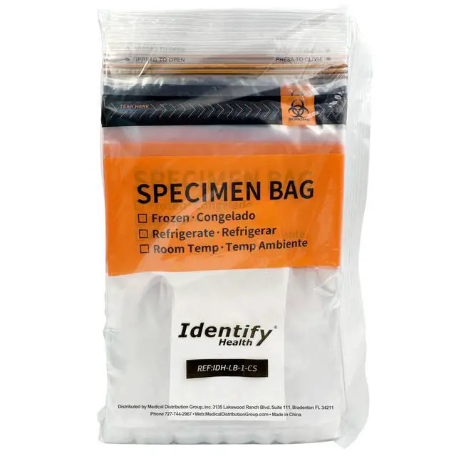 Alt view image 5 of 5 - Biohazard Specimen Lab Bags | 2000 Pack | 6x9 Inch 3-Wall Laboratory Double Zip Seal with Absorbent Pad and Document Pouch | TearZone Destroy BIO Feature