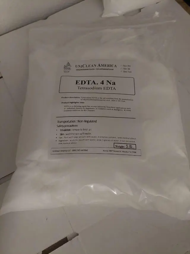 Main image of Tetrasodium EDTA - EDTA.4Na I Ethylenediaminetetraacetic Acid Tetrasodium Salt I High Purity - Made in USA (Weight: 10 lb)