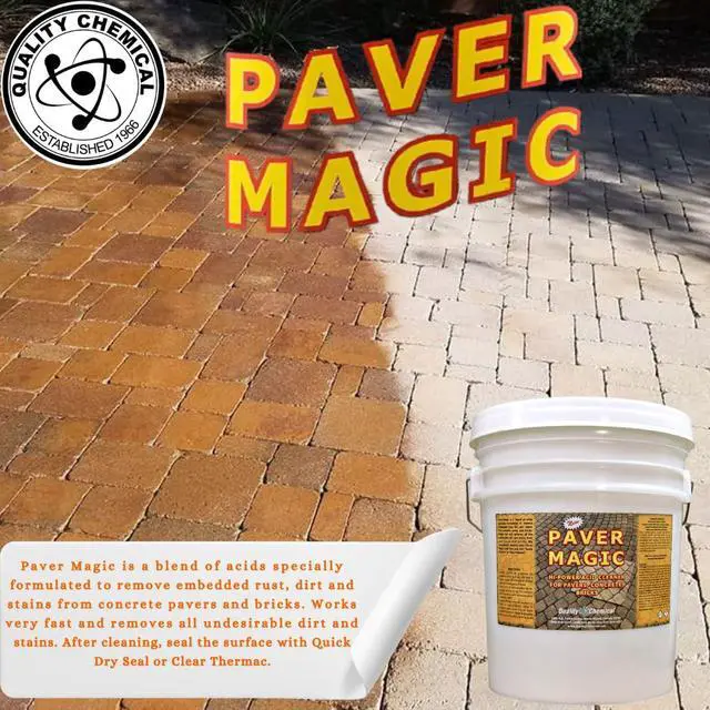 Alt view image 2 of 4 - Paver Magic - High Power Concrete, Brick and Paver Cleaner - Outdoor Stain Remover - 640 oz (Pack of 1)