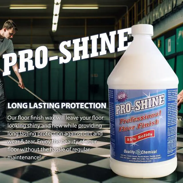 Alt view image 3 of 6 - Pro Shine High Solids Commercial Wet-Look Floor Finish Wax - High Shine Floor Cleaner, Future Floor Wax - Floor Wax for VCT Tile Floors, Polish & Restorer - 640 oz (Pack of 1)