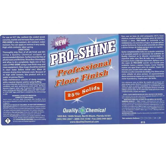 Alt view image 6 of 6 - Pro Shine High Solids Commercial Wet-Look Floor Finish Wax - High Shine Floor Cleaner, Future Floor Wax - Floor Wax for VCT Tile Floors, Polish & Restorer - 640 oz (Pack of 1)