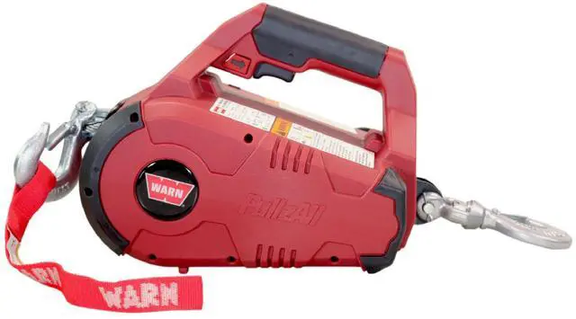 Main image of 885001 PullzAll Corded 120V AC Portable Electric Winch with Steel Cable and Swiveling Anchor Hook for Hoisting an Engine Block: 1,000 lb (1/2 Ton) Pulling Capacity, Variable Speed Control