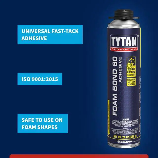 Alt view image 5 of 6 - Foam Bond 60 24 oz Polyurethane Adhesive Fast-Tack, 60-Second Drying, DIY Glue for Foam Panels, Shiplap, Wall Paneling, Board and Batten, Subfloors, Wood (6 Pack Kit)