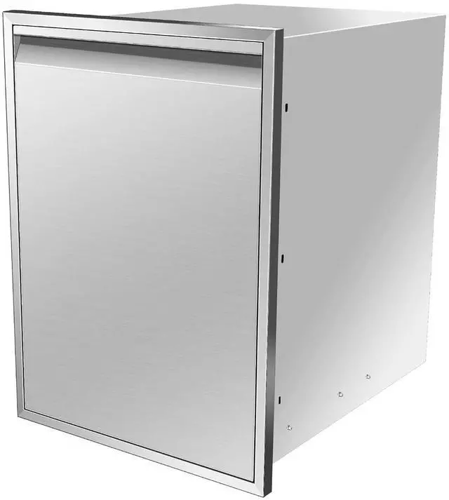 Main image of Pull Out Trash Drawer, 20''W x 27''H x 24''D Stainless Steel Built-in Single Trash Drawer Outdoor Kitchen Cabinets Trash Bin for BBQ Island Grill Station