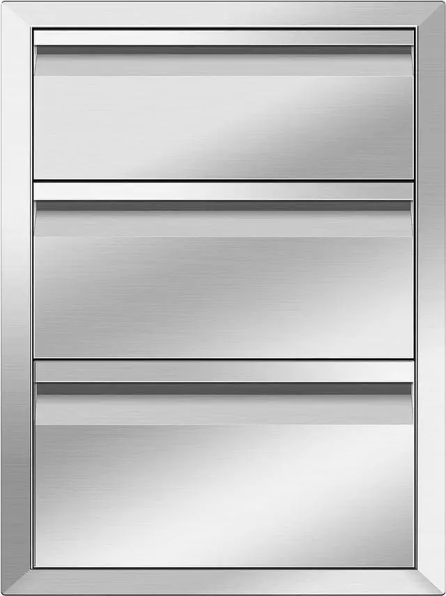 Main image of 18" W x 24" H x 23" D Outdoor Kitchen Drawers Flush Mount Access BBQ Island Drawers for Outdoor Kitchens or BBQ Island Patio Grill Station W/O Handles
