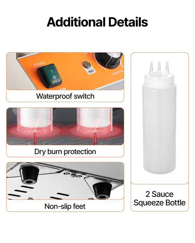 Alt view image 6 of 6 - Electric Bottle Warmer with Bottles, 0.8x2 LCommercial Cheese Dispenser, Hot Fudge Warmer 86-185 Temp Adjustable, Plastic Double Bottles Nacho Cheese Warmer, for Hot Fudge Cheese Caramel