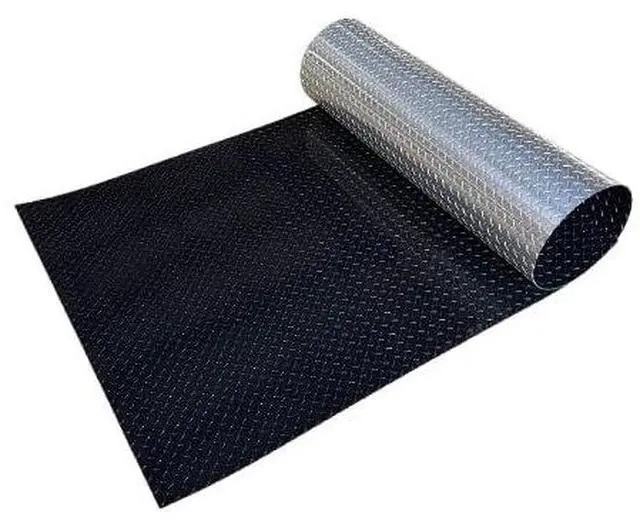Main image of 48" x 96" Black Aluminum Diamond Plate Sheet.025" Thick (1/40th) - Trailer Rock Guard, wainscotting Garage Diamond Trim, Cargo Enclosed Trailer Hauler Guard