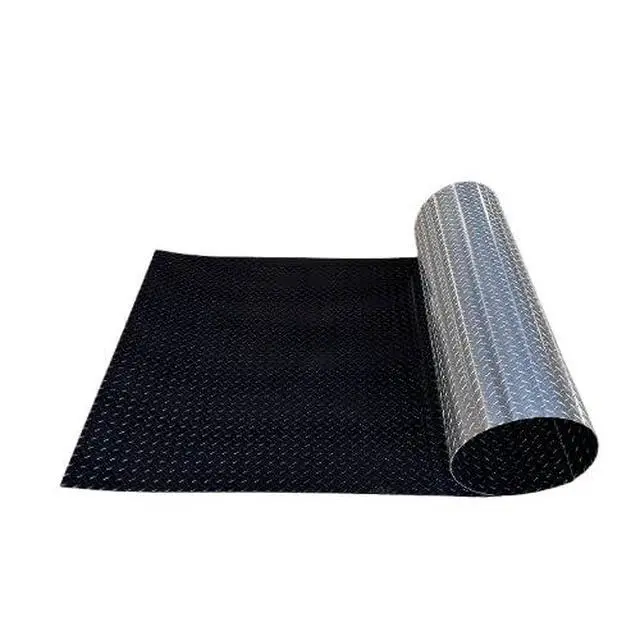 Alt view image 2 of 6 - 48" x 96" Black Aluminum Diamond Plate Sheet.025" Thick (1/40th) - Trailer Rock Guard, wainscotting Garage Diamond Trim, Cargo Enclosed Trailer Hauler Guard