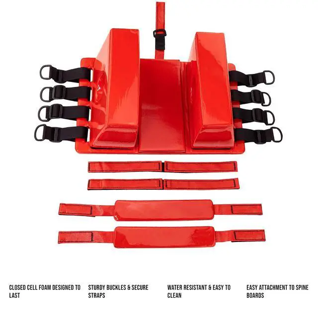 Alt view image 5 of 6 - Rescue Kit Comprehensive Emergency Support with Spine Board, Head Immobilizer, Trauma Bag & 10-Point Strap - Durable, Lightweight for First Responders, Green