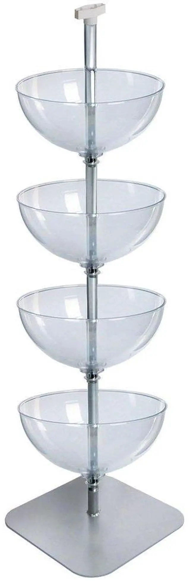 Main image of 751604 Product Display Bowls for Retail Stores - Stacked Bowls Floor Standing Mobile Product Display Stand - Produce Merchandisers - 4 Tier Bowl Organizer, "4 tiered 16"" bowl"