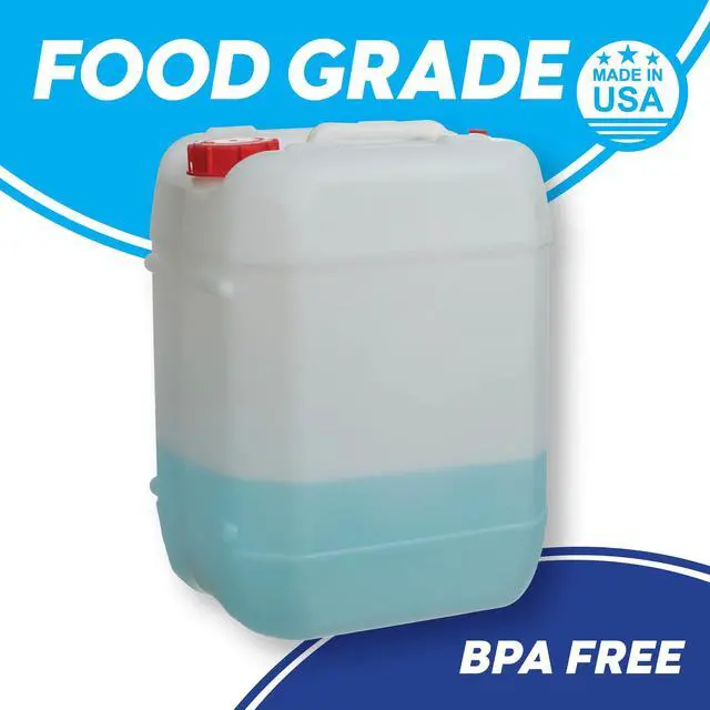 Alt view image 3 of 6 - 5 Gallon Stackable Carboy with Leakproof Cap and Handle, HDPE Food Grade, BPA Free, Made in USA (Natural, 4 Pack)