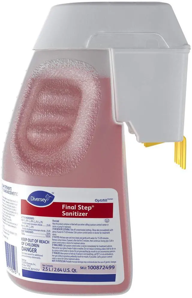 Main image of 101105267 Final Step Sanitizer, No Rinse Food Contact Sanitizer for Dishes, Utensils & Equipment, For Home & Commercial Use, Unscented, Concentrate Optifill, 2.5-Liters