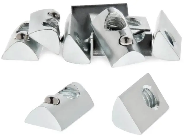 Main image of 8020, 3917, 15 Series 5/16-18 Steel Roll in T-Nut with Ball Spring - T Slot T-Slotted Accessories for Aluminum Extrusion - Hardware Nuts (100 Pack)