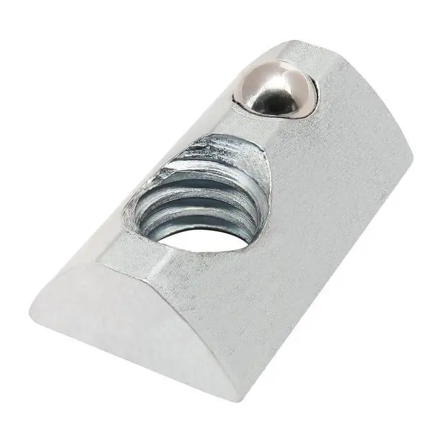 Alt view image 2 of 6 - 8020, 3917, 15 Series 5/16-18 Steel Roll in T-Nut with Ball Spring - T Slot T-Slotted Accessories for Aluminum Extrusion - Hardware Nuts (100 Pack)