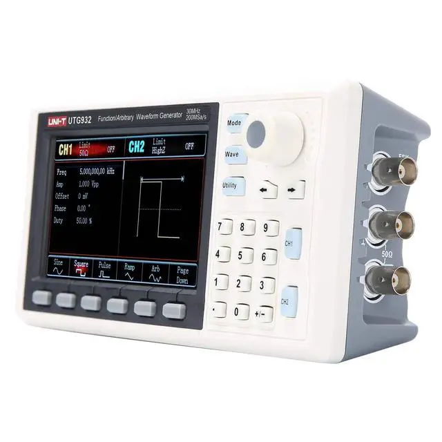 Alt view image 3 of 6 - UTG932E Function Generator Arbitrary Waveform 60 MHz Dual-Channel 200MSa/s 14 Bits Frequency Meter with USA Power Adapter USB Cable Power Cord(UTG932E 30 MHz 2ch)