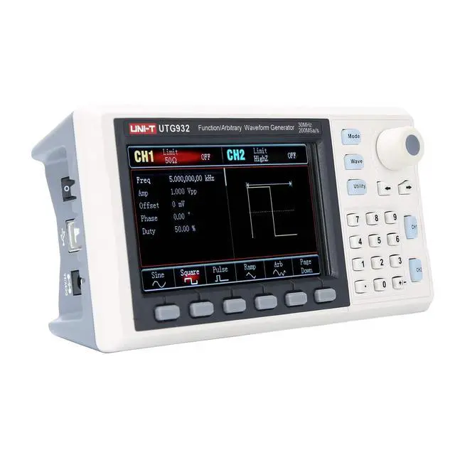 Alt view image 4 of 6 - UTG932E Function Generator Arbitrary Waveform 60 MHz Dual-Channel 200MSa/s 14 Bits Frequency Meter with USA Power Adapter USB Cable Power Cord(UTG932E 30 MHz 2ch)