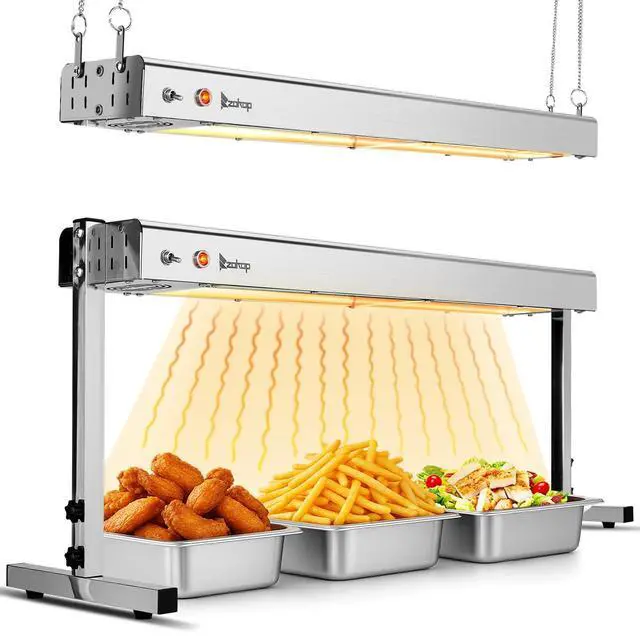 Main image of 36 inch Food Heating Lamp, 1000W Commercial Food Heat Lamp, Hanging & Freestanding Stainless Steel Infrared Strip Heater, Food Warming Lamp Restaurant Equipment for Restaurant Kitchen Cafeteria
