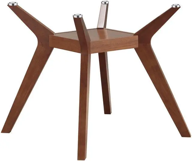 Main image of Coaster Home Furnishings - Paxton - Wood Dining Table Base - Four Angular Legs, Open Square Shelf, Boomerang Curved Design - Dining Room - Nutmeg - 122180