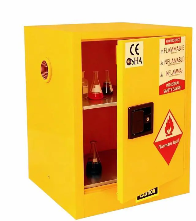 Main image of 16 Gallon Flammable Storage Cabinet 18"x18"x23", Galvanized Steel, Flammable Safety Cabinet with Adjustable Shelf, for Industrial and Home Use, Yellow