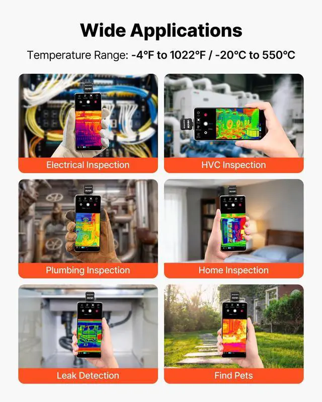 Alt view image 3 of 6 - 2025 Upgraded Thermal Camera for Android,Pro Thermal Imaging Camera with Macro Lens, Infrared Camera with 320 x 240 TISR Super Resolution, 15X Zoom, Thermal Imager for Phone (P2 Pro Android)