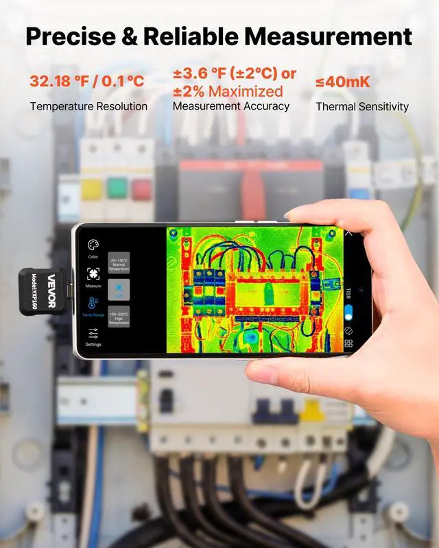 Alt view image 6 of 6 - 2025 Upgraded Thermal Camera for Android,Pro Thermal Imaging Camera with Macro Lens, Infrared Camera with 320 x 240 TISR Super Resolution, 15X Zoom, Thermal Imager for Phone (P2 Pro Android)